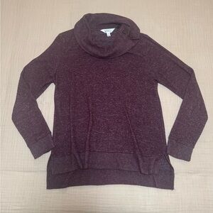 Market & Spruce Burgundy Cowl Neck Sweater